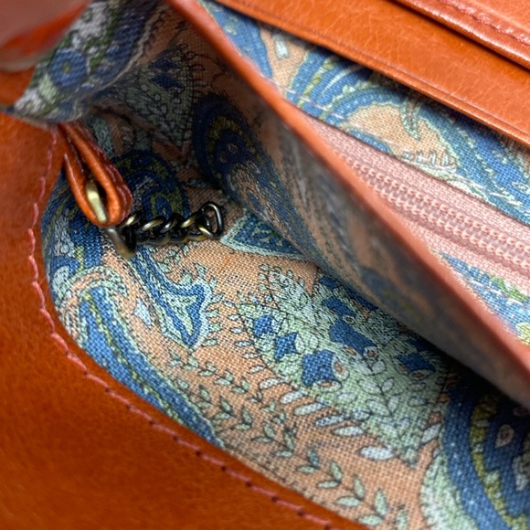 HOBO Orange Leather Trifold Wallet - Picture 16 of 17
